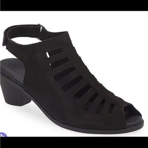 French brand Arche suede leather Black Cutout Sandals in like new condition